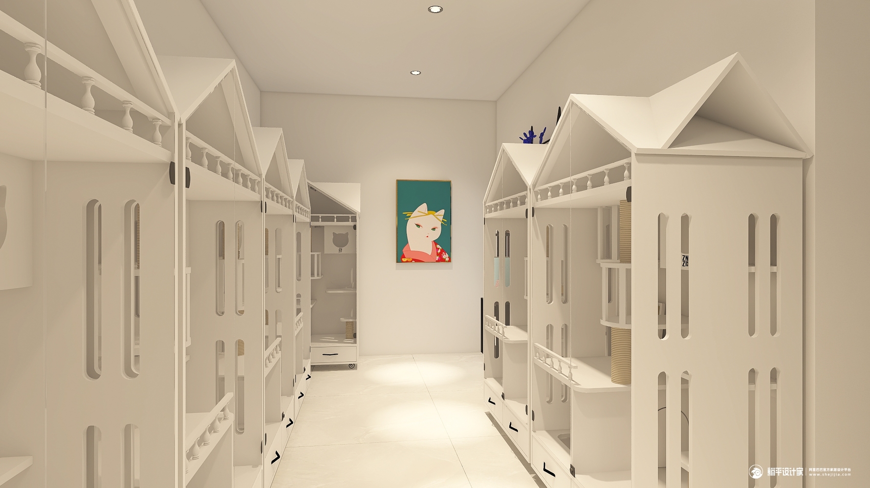 宠物店 - 现代风格四室一厅装修效果图 - 庄阿籽设计效果图 - 每平每