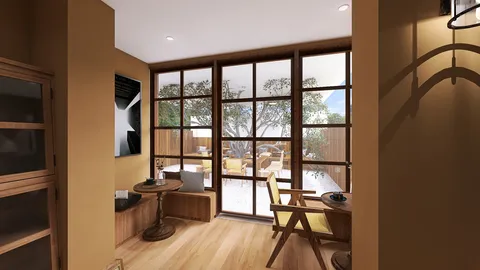 cozy living space displaying a bright interior design using Homestyler for smart furniture arrangement, blending modern style with natural elements