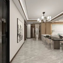 spacious hallway showcasing elegant decor and lighting designs using real-time 3D rendering in a modern interior style, enhancing aesthetic value with Homestyler.