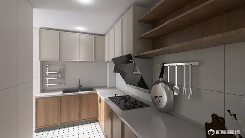modern kitchen interior design with smart furniture arrangement showcasing an efficient space layout utilizing Homestyler's real-time 3D rendering feature