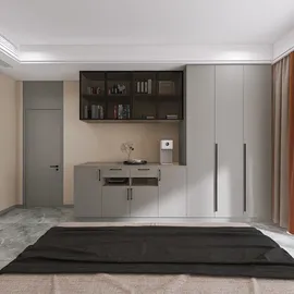 modern kitchen unit design with stylish cabinetry in a small apartment optimizing space using Homestyler's real-time 3D rendering feature