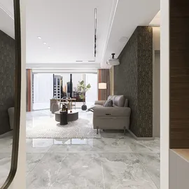 living room featuring modern furniture arrangement with elegant decor style enhancing spaciousness, utilizing Homestyler's real-time 3D rendering for design visualization.