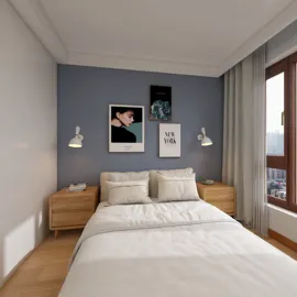 cozy bedroom design featuring a comfortable bed, styled with elegant bedside tables, incorporating modern decor elements to enhance the aesthetic appeal, utilizing Homestyler's real-time 3D rendering for an immersive design experience.